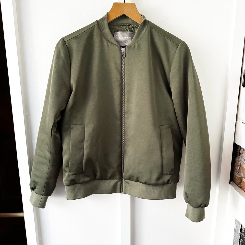 EVERLANE green E2 bomber jacket